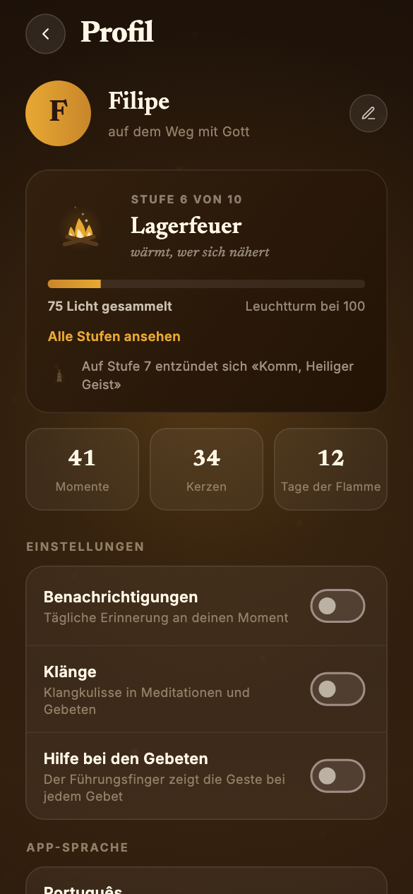 Profil — dein Licht, deine Stufen
