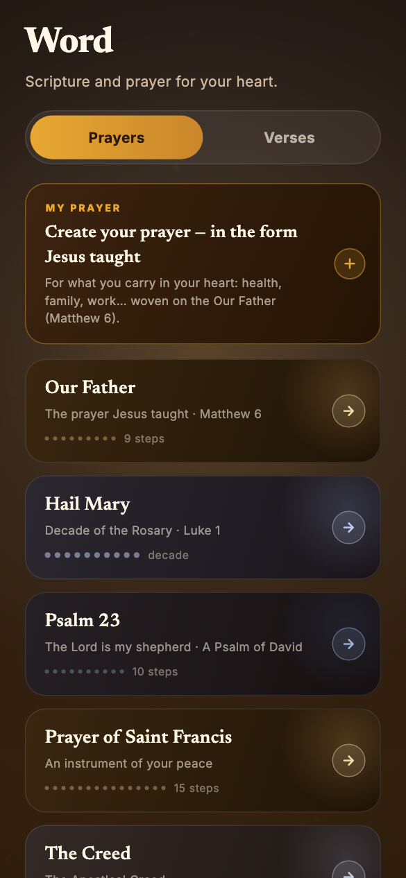 List of interactive prayers